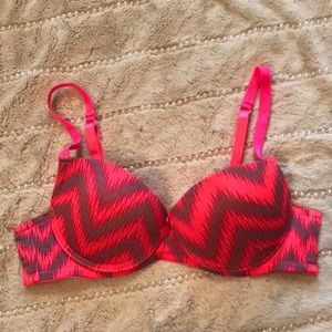 Hot Pink and Gray Push Up Joe Boxer Bra